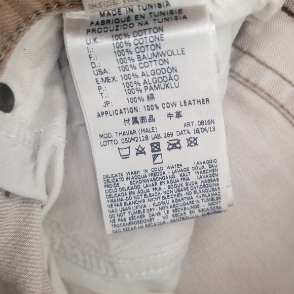 Diesel thavar men's denim jeans tan cream size 30 x 32 slim skinny fit pants - Picture 10 of 15